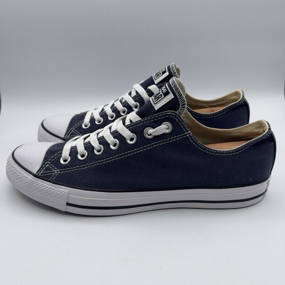 Converse Chuck Taylor All Star Low Top Navy Blue Canvas Sneakers Men’s 10 Womens - Picture 5 of 10